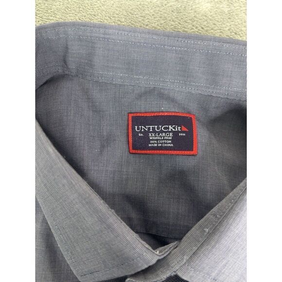 UNTUCKit Wrinkle Free Long Sleeve Button Down Shirt Men's Size 2XL XXL Blue - Picture 4 of 8